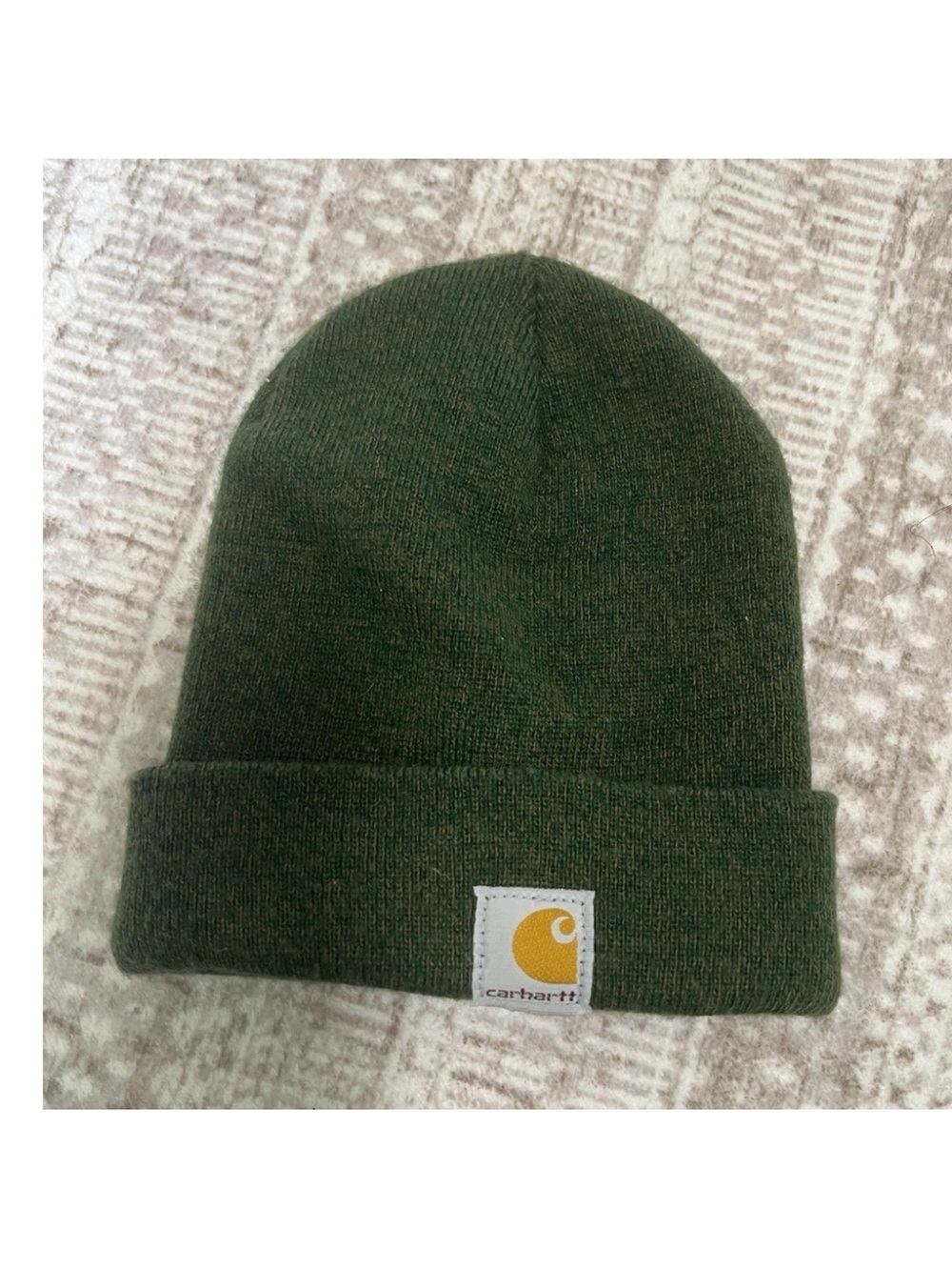 Carhartt Green Solid Knit Cuffed Beanie Watch Cap Hat Youth One Size
